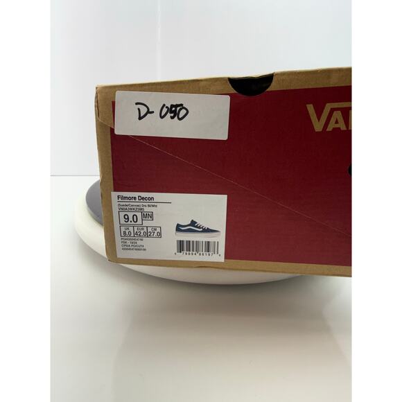 Vans Filmore Decon Mens Size 9 Navy Blue Suede Canvas Low Skate Casual Shoes NEW - Picture 8 of 8